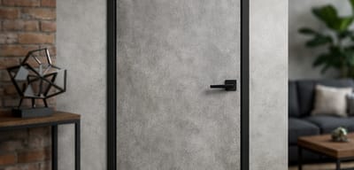 Concrete-colored doors. Which interiors will they be perfect for?