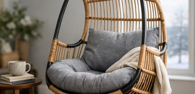 Hanging armchair - a piece of furniture suspended from the ceiling