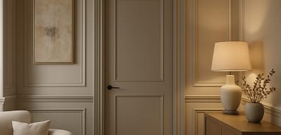 Emphasize the interior style. Wall and baseboards as an element of arrangement.